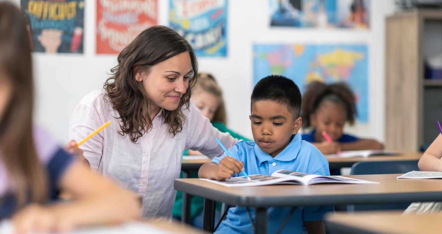Educational psychologist working with a child