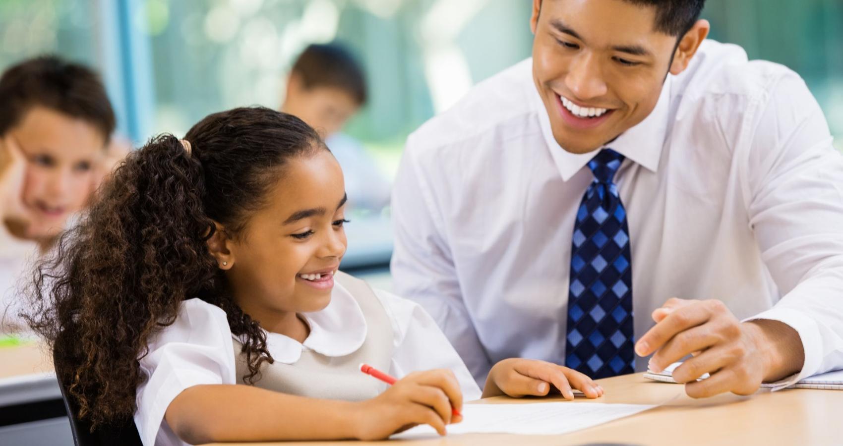 Educational psychologist working with a child