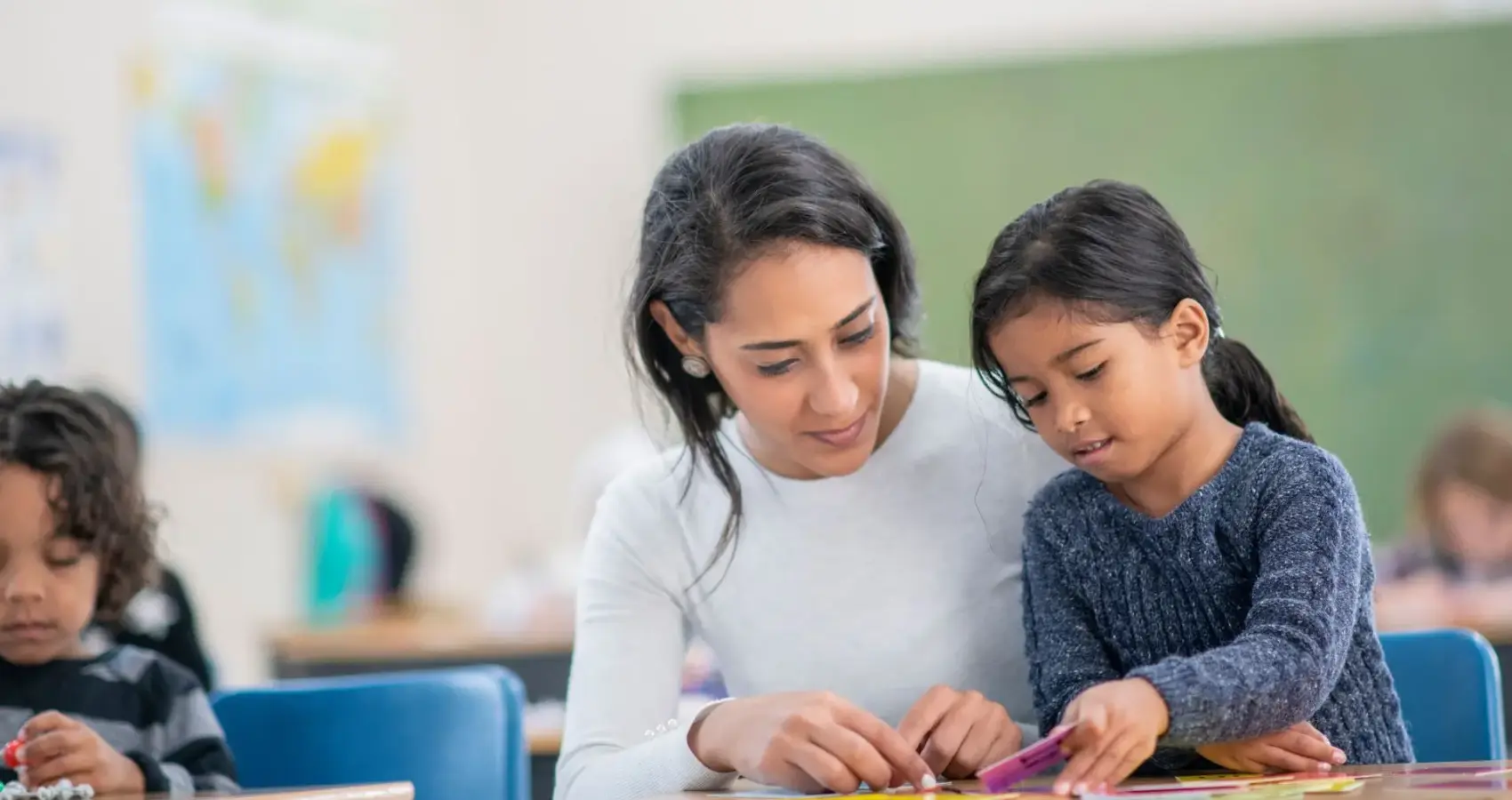 Educational psychologist working with a child