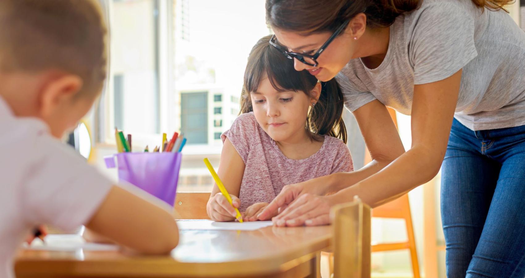 Educational psychologist working with a child