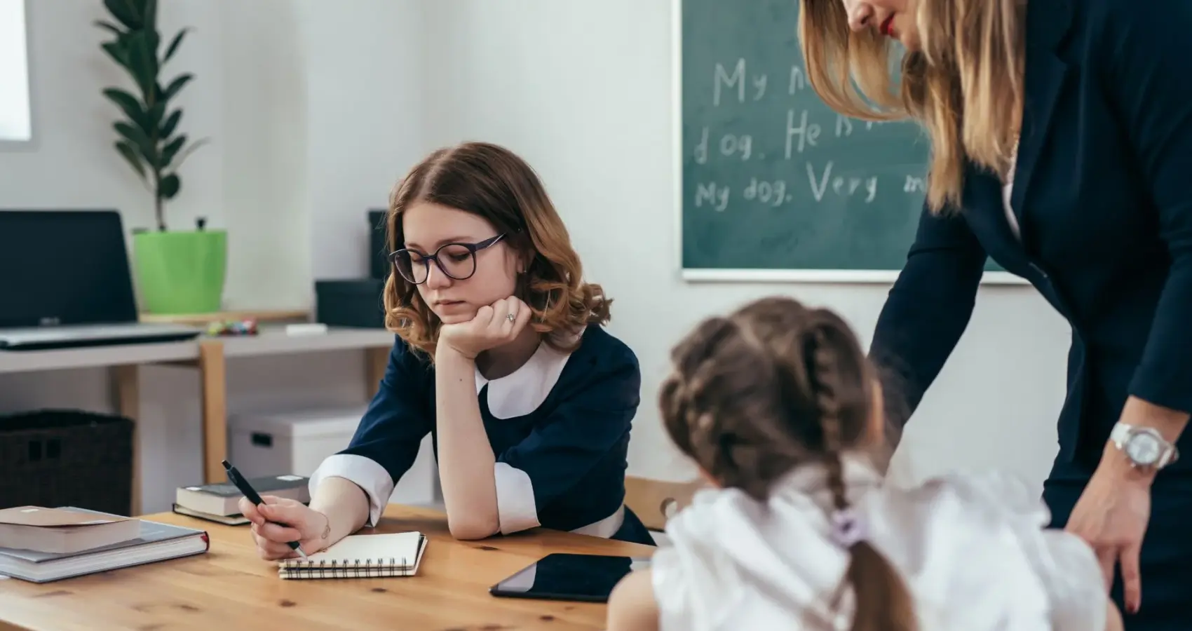 Educational psychologist working with a child