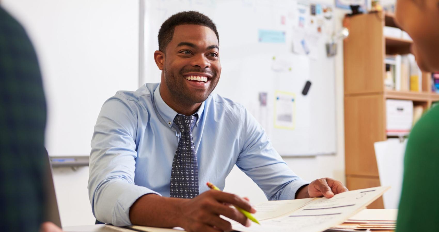 Educational psychologist working with a child