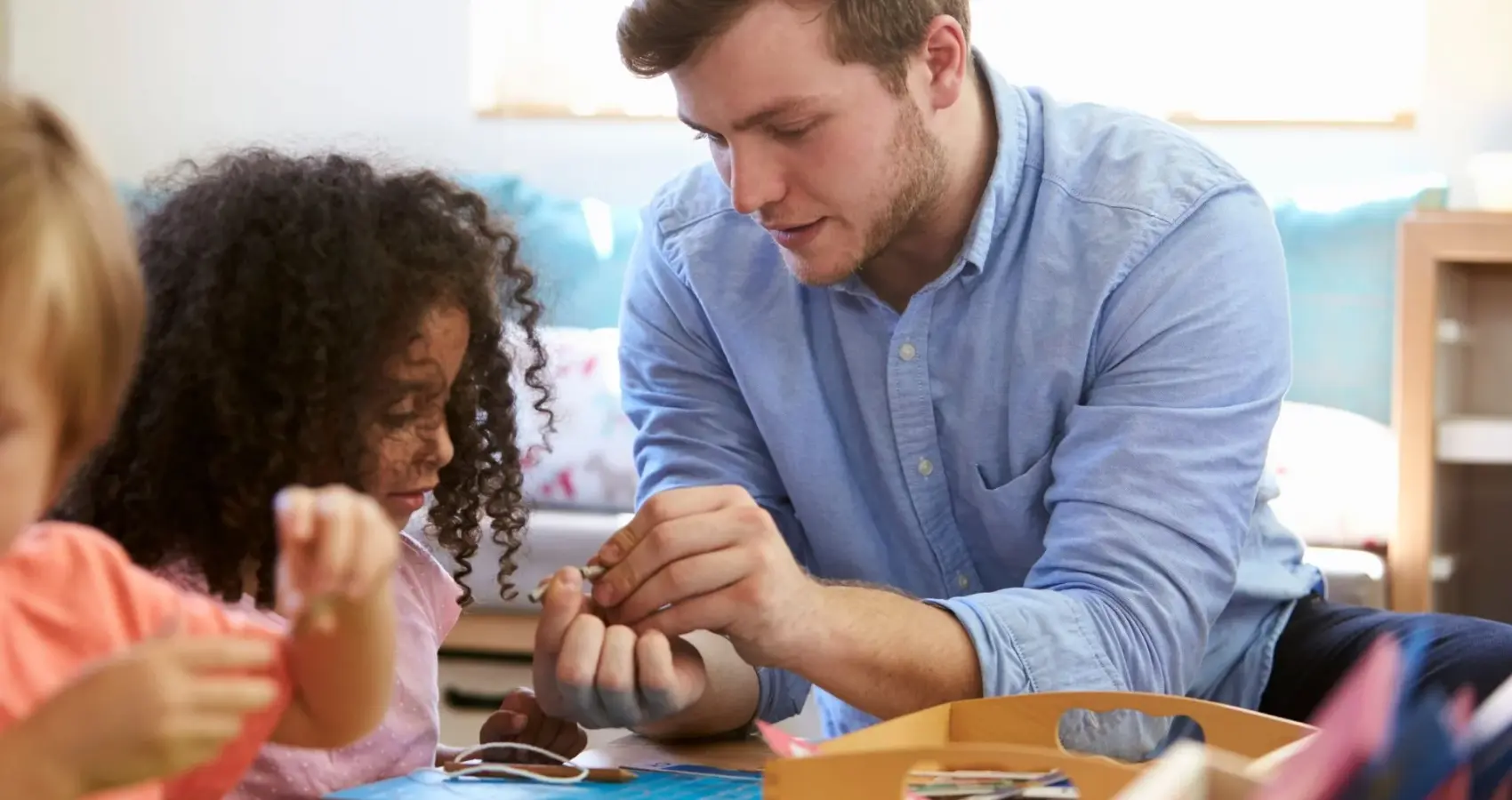 Educational psychologist working with a child