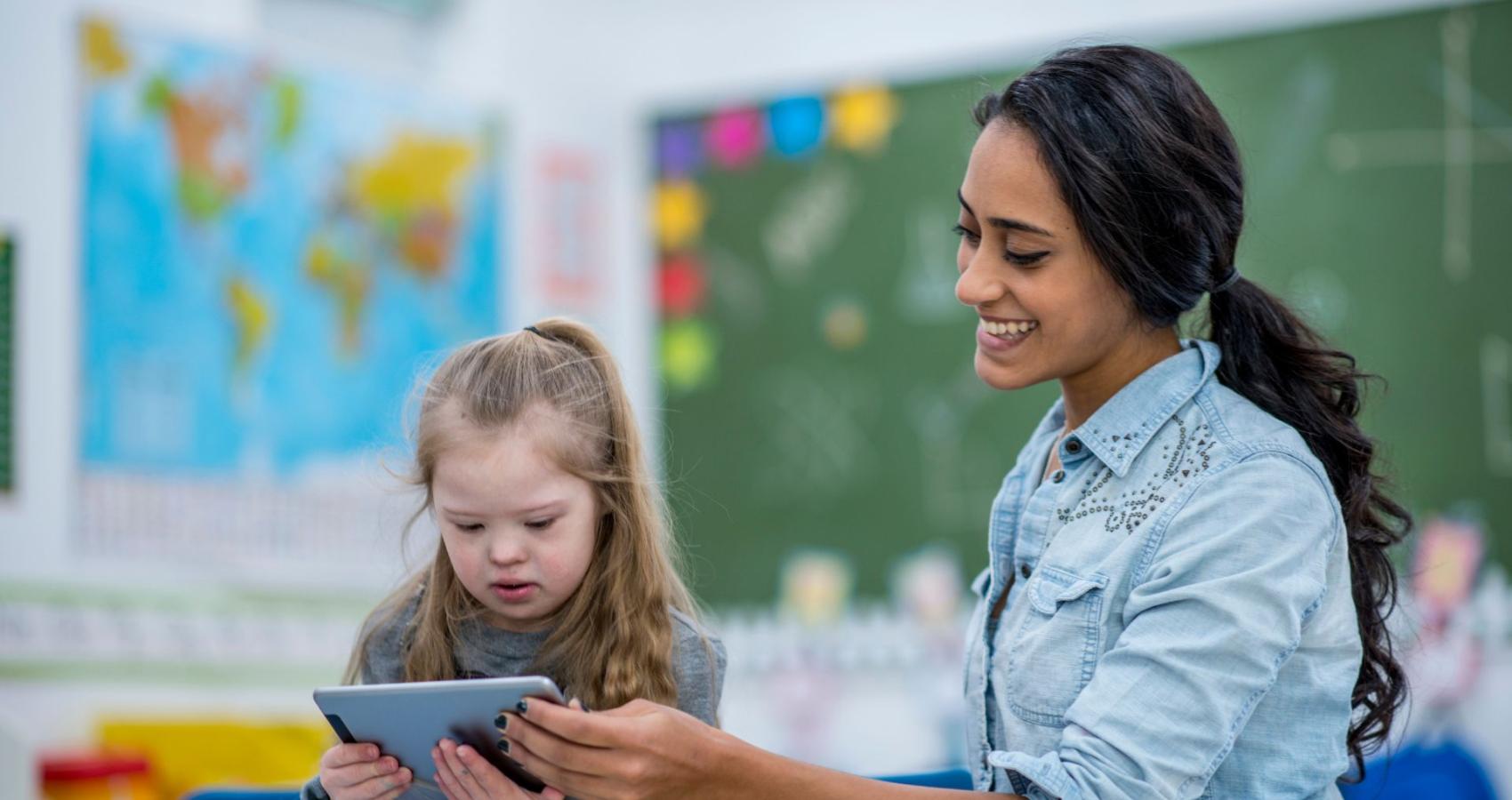 Educational psychologist working with a child