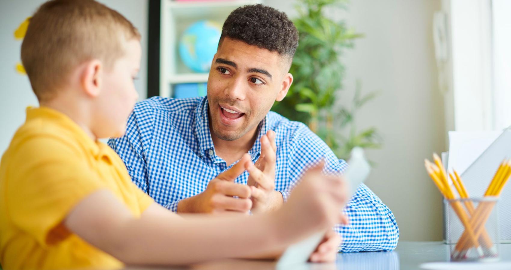 Educational psychologist working with a child