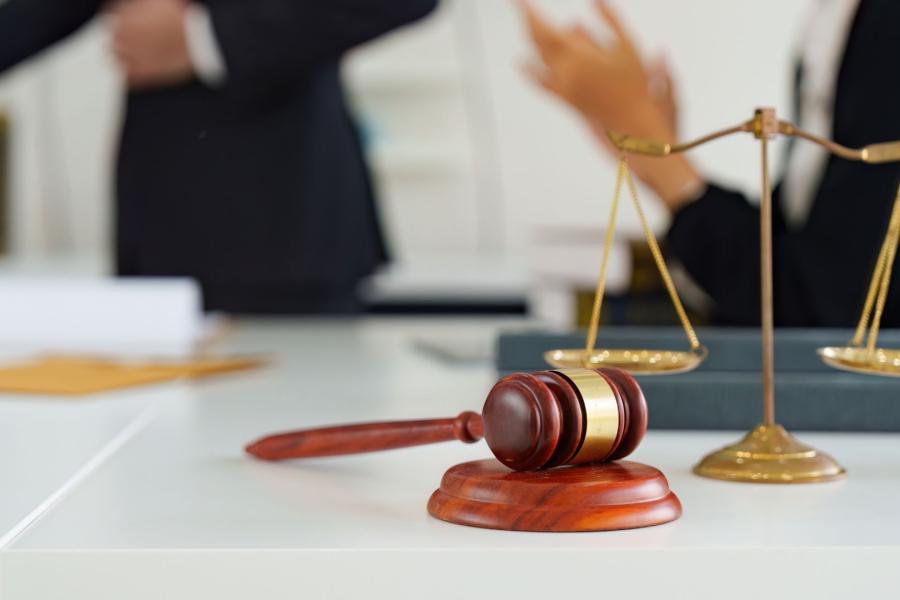 A Gavel on a table