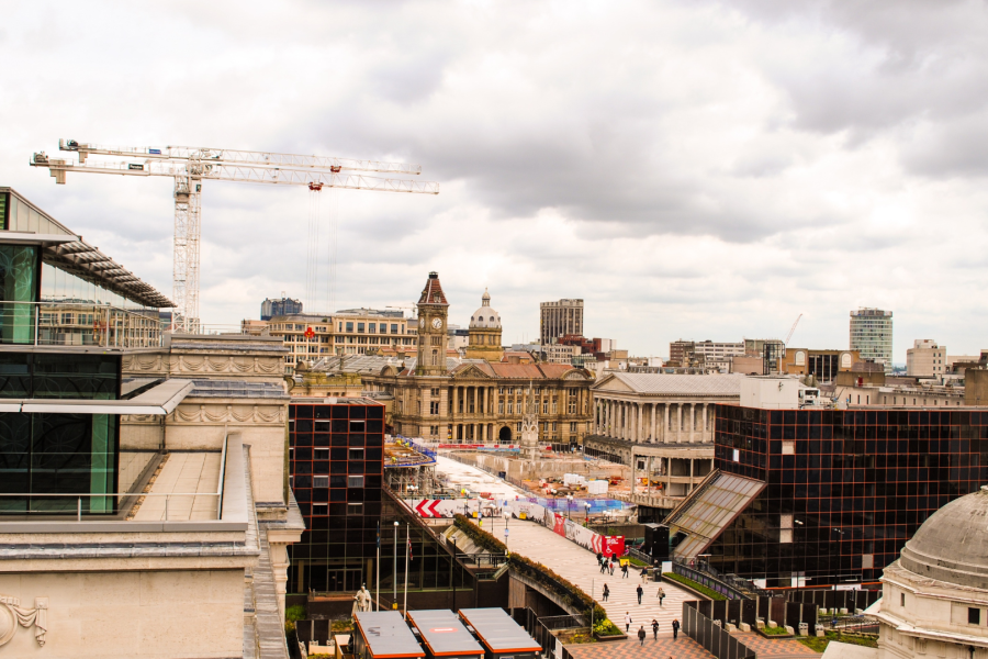A town centre with work being done to it