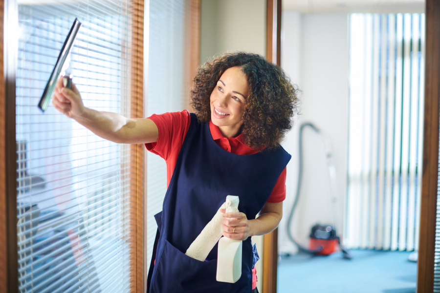 A Cleaner holding cleaning product and a tool to clean an indoor window