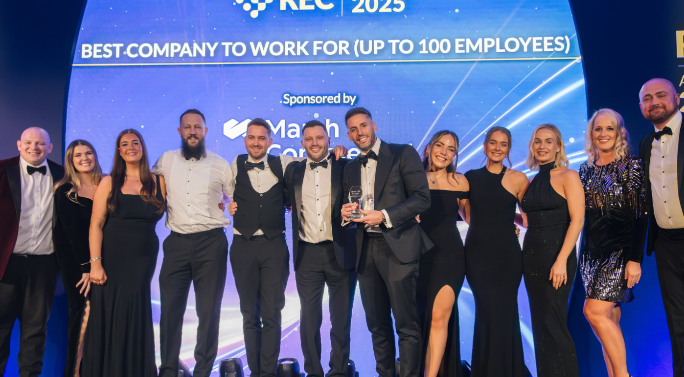 Spencer Clarke Group team on stage at the 2025 REC Awards