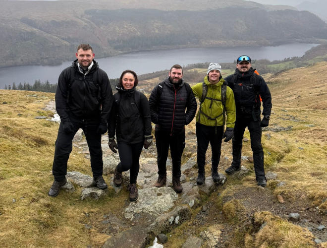Spencer Clarke Group employees climbing Helvellyn