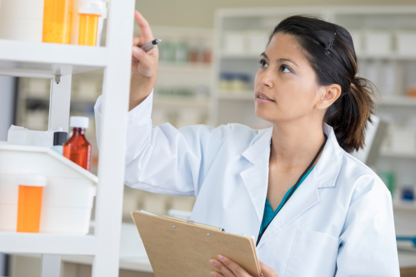 A female Pharmacy Technician at work